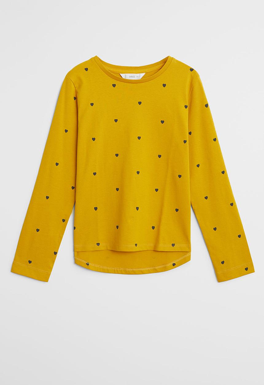 MANGO - Basicap hearts tee - yellow