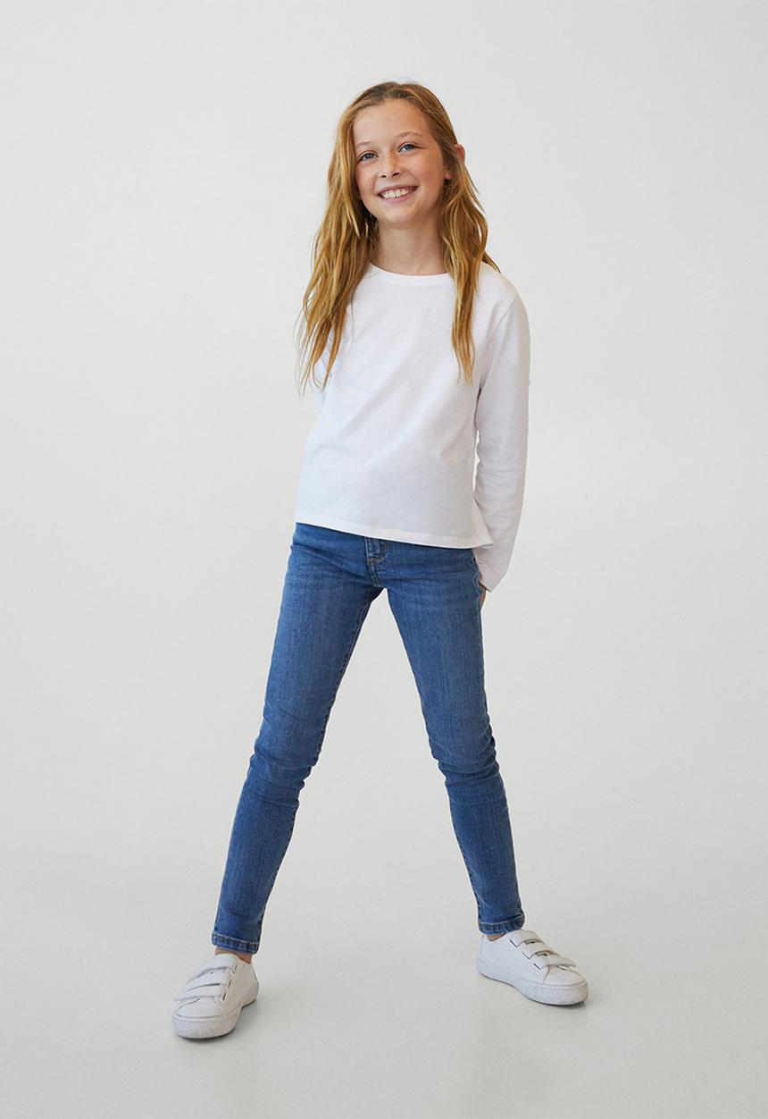 MANGO - Girls basic 5 pocket skinny jeans - blue