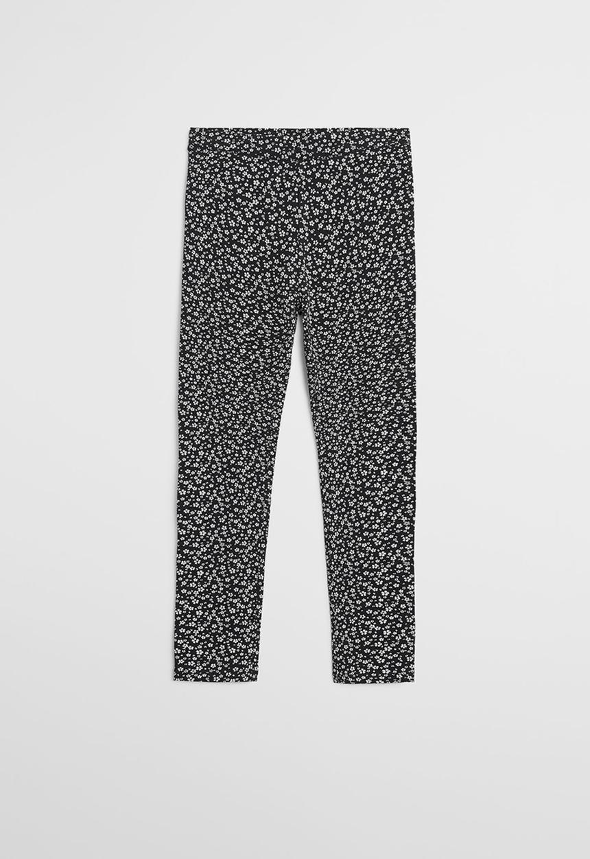 MANGO - Elio patterned leggings - black & white 