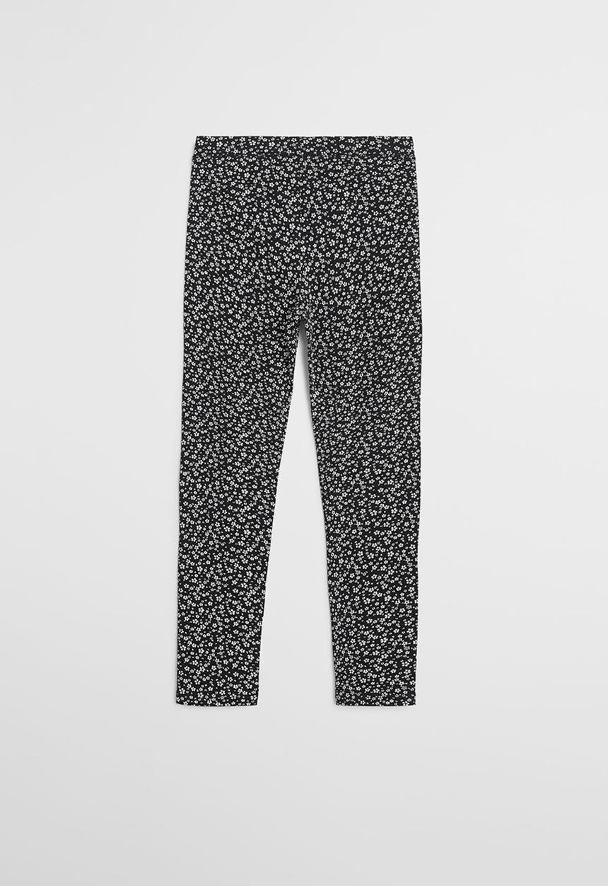 MANGO - Elio patterned leggings - black & white 