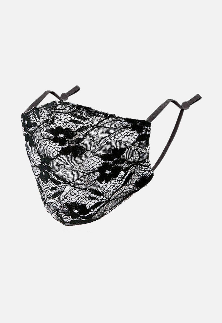 Sophie Moda - 2 pack lace face mask - black & white
