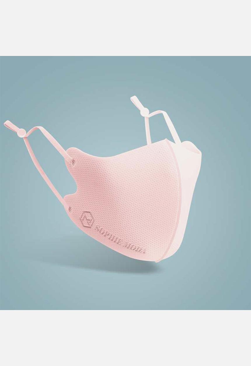 Sophie Moda - 3 pack adjustable fashion mask - black/pastel pink/grey