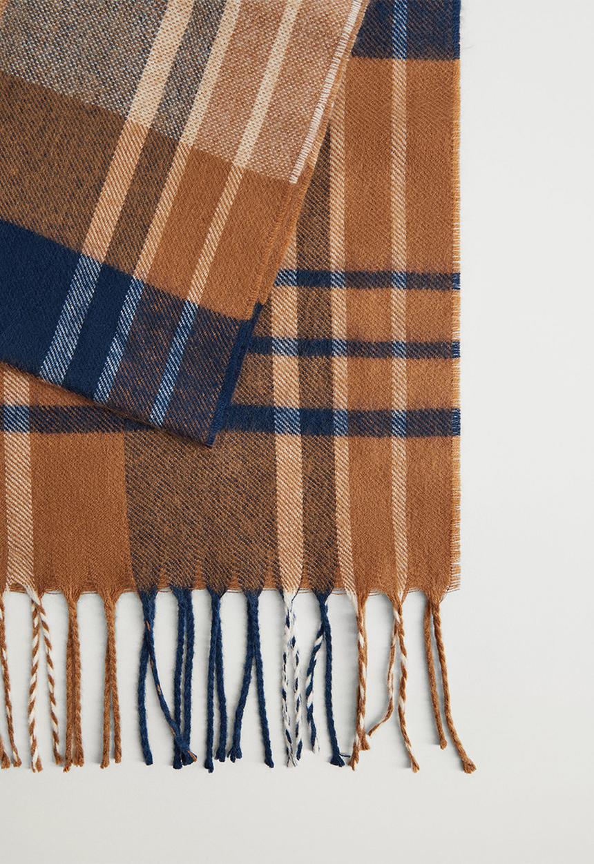 MANGO - Scarf alabama - medium brown