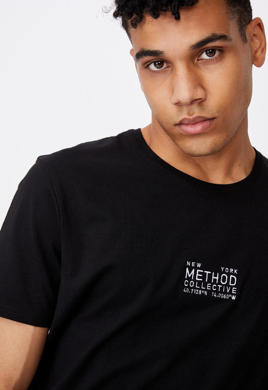 Factorie - Curved graphic T-shirt - black 