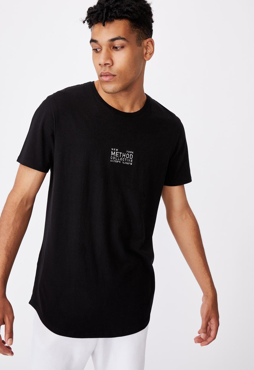 Factorie - Curved graphic T-shirt - black 