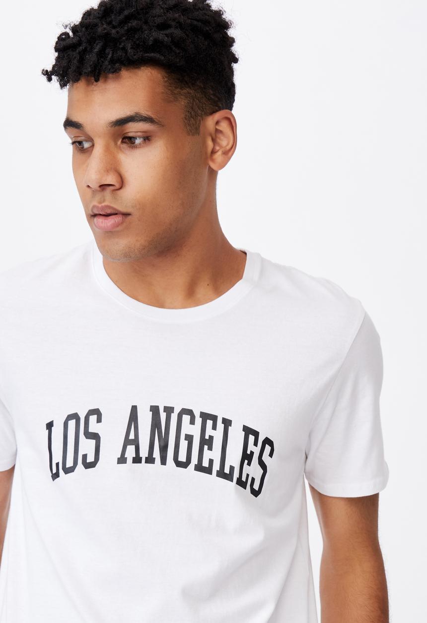 Factorie - Curved graphic t-shirt - white