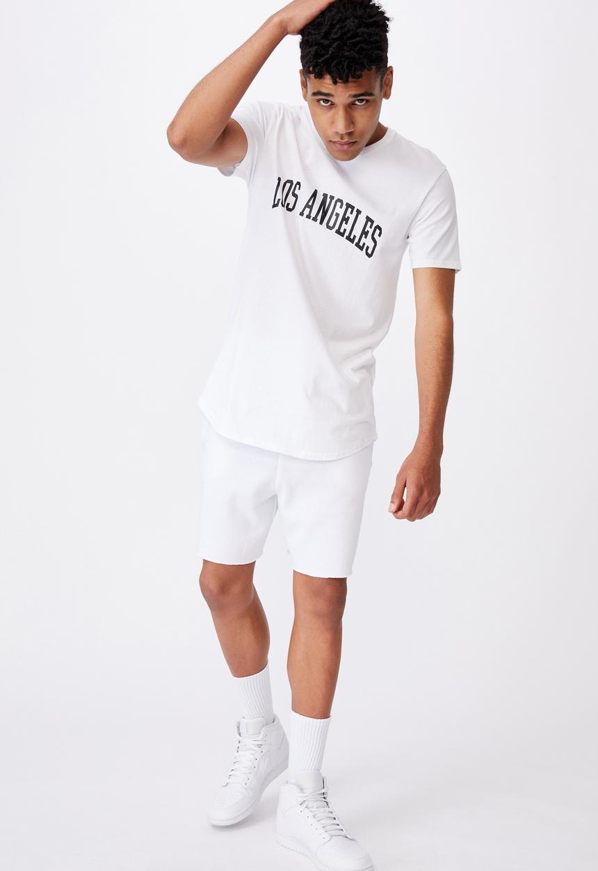 Factorie - Curved graphic t-shirt - white