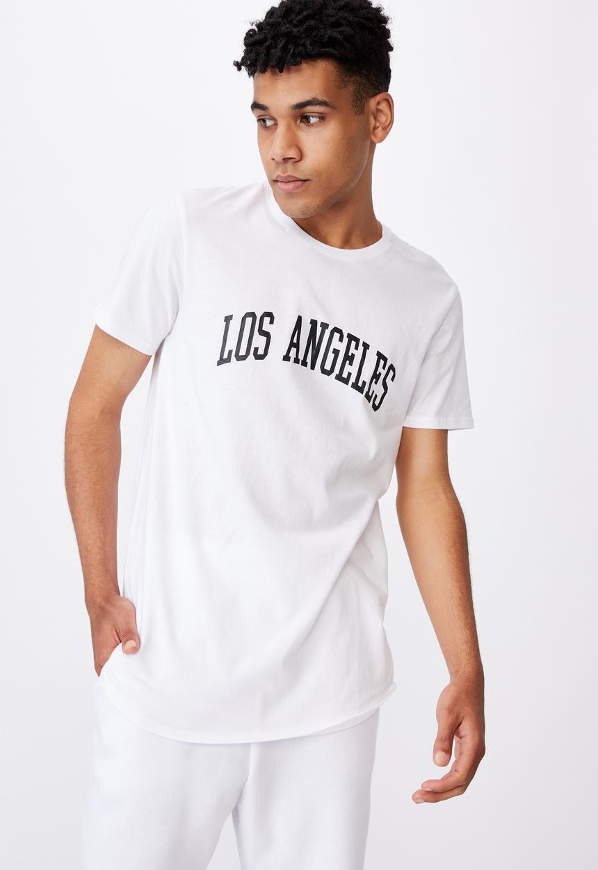Factorie - Curved graphic t-shirt - white