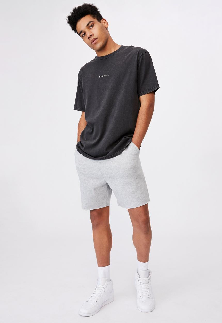 Factorie - Regular graphic t shirt - washed black