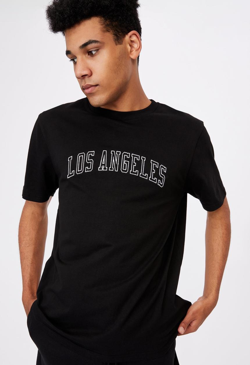 Factorie - Regular graphic T-shirt - black