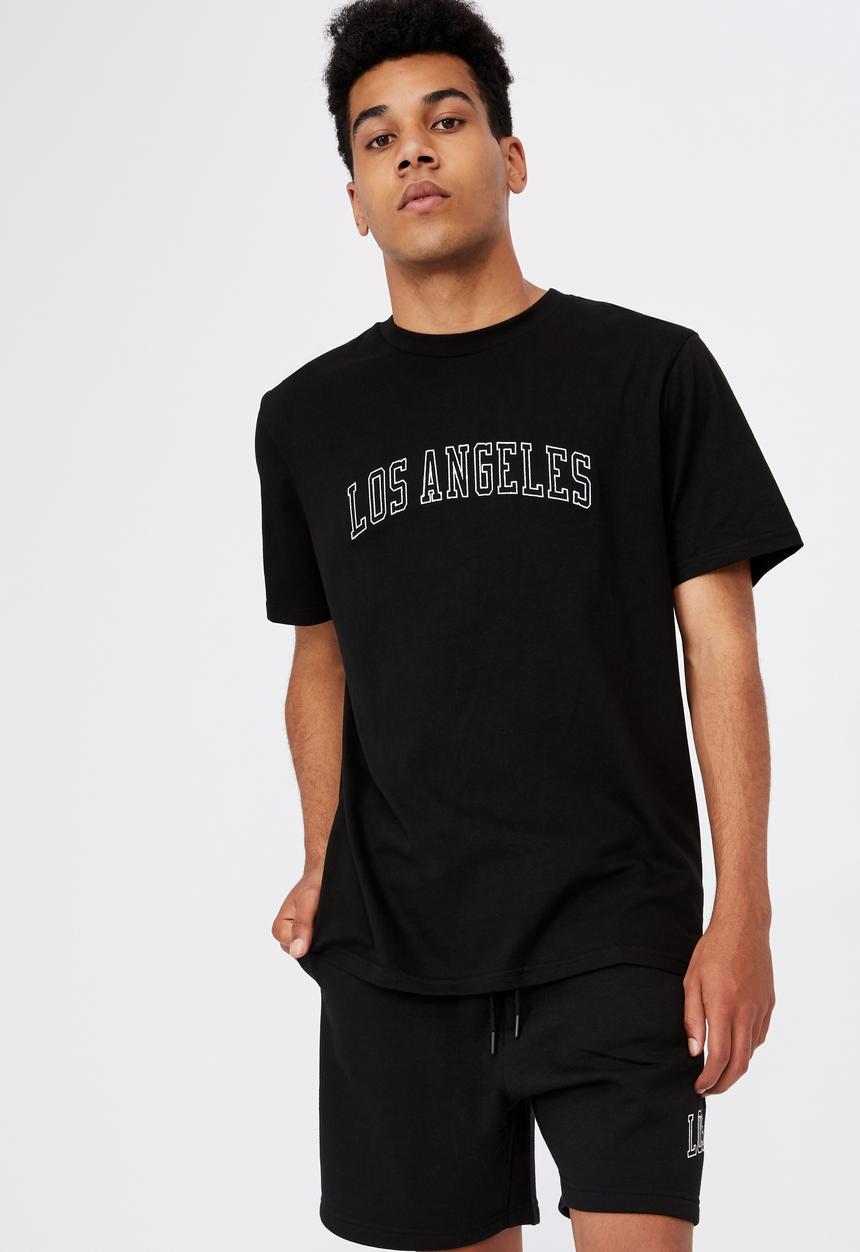 Factorie - Regular graphic T-shirt - black