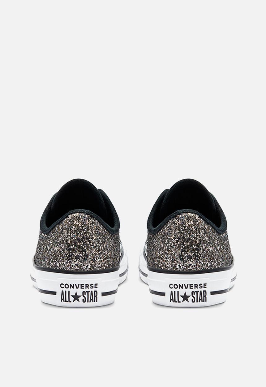 Converse - Chuck taylor all star all-over glitter ox - black/black/white