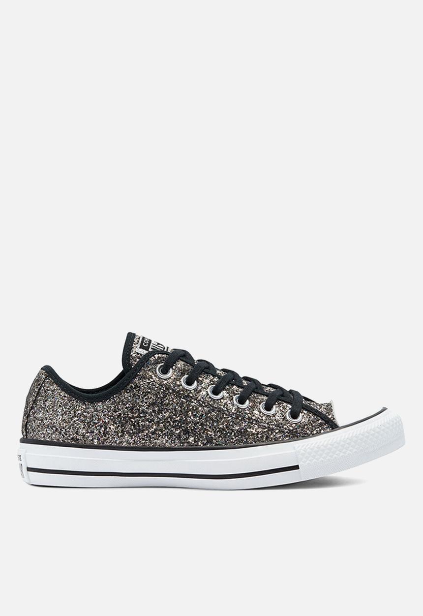 Converse - Chuck taylor all star all-over glitter ox - black/black/white