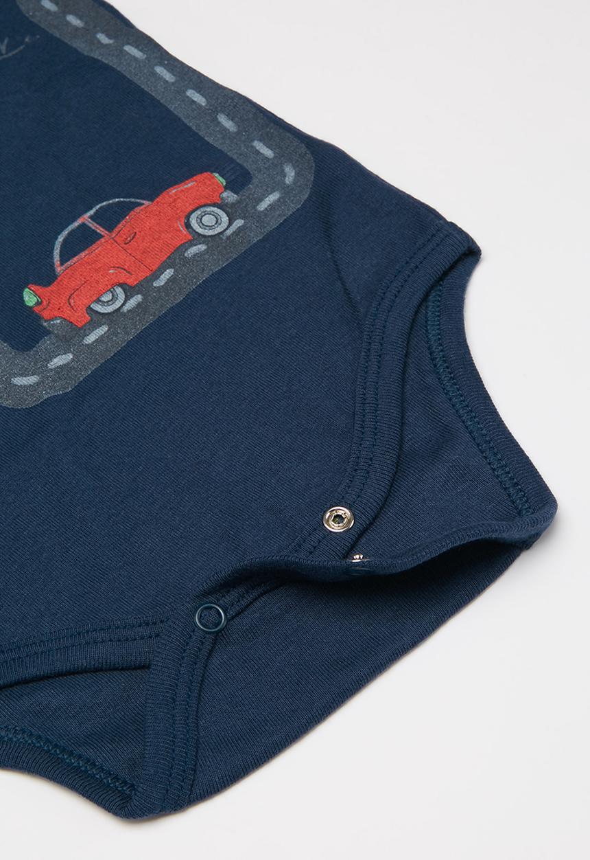 Quimby - Boys ribbed bodysuit & pants set - blue