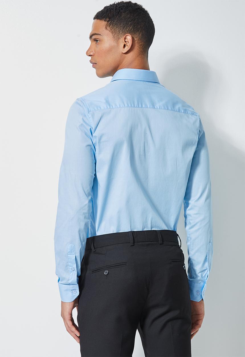 Superbalist - Jos slim fit long sleeve shirt - blue 