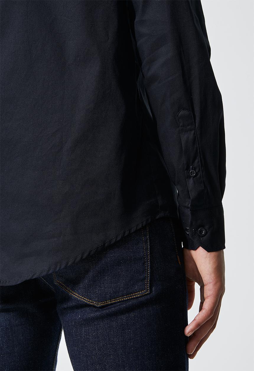 Superbalist - Wu slim stretch mandarin shirt - navy 