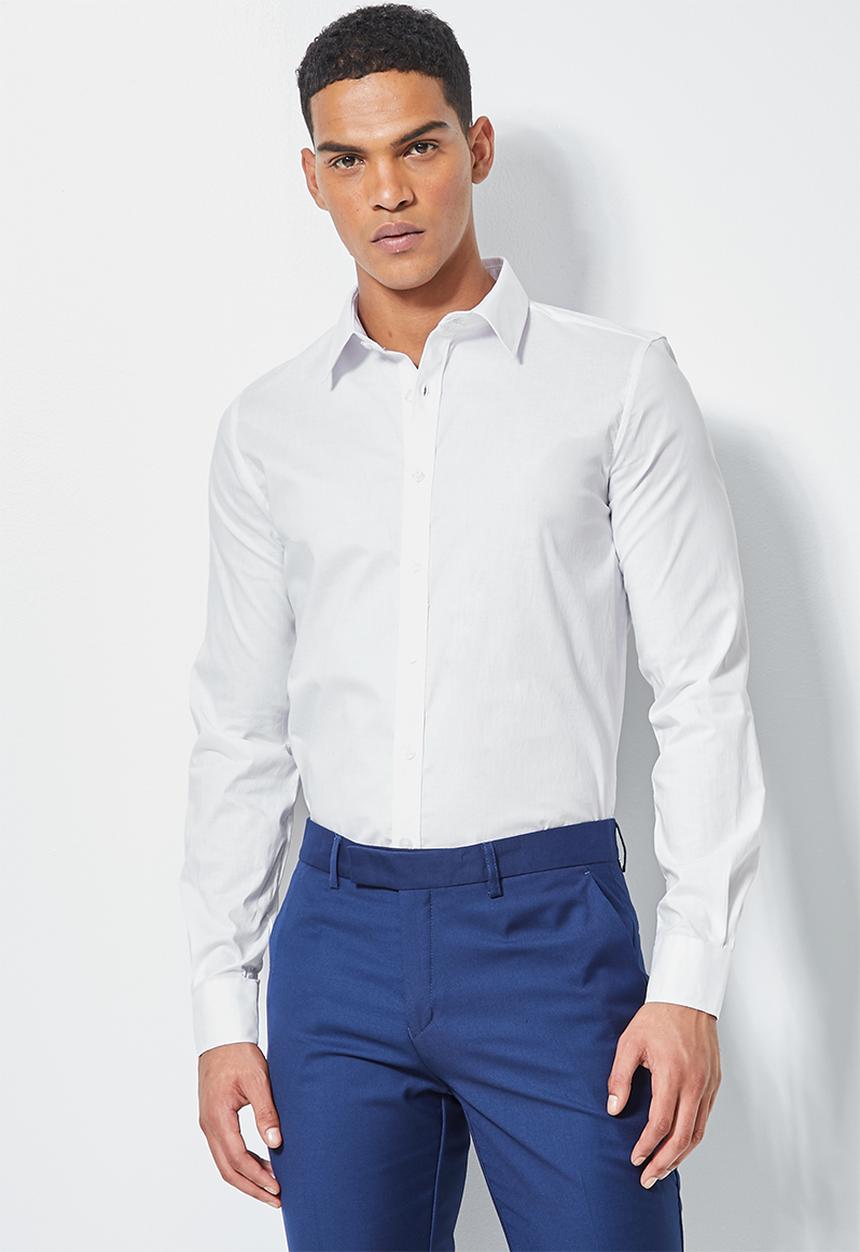 Superbalist - Jos slim fit long sleeve shirt - white
