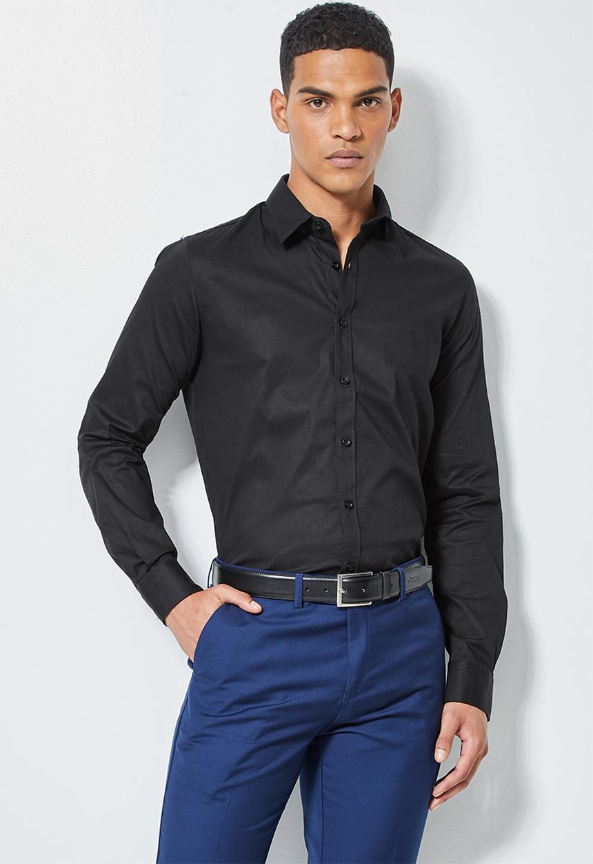 Superbalist - Jos slim fit long sleeve shirt - black