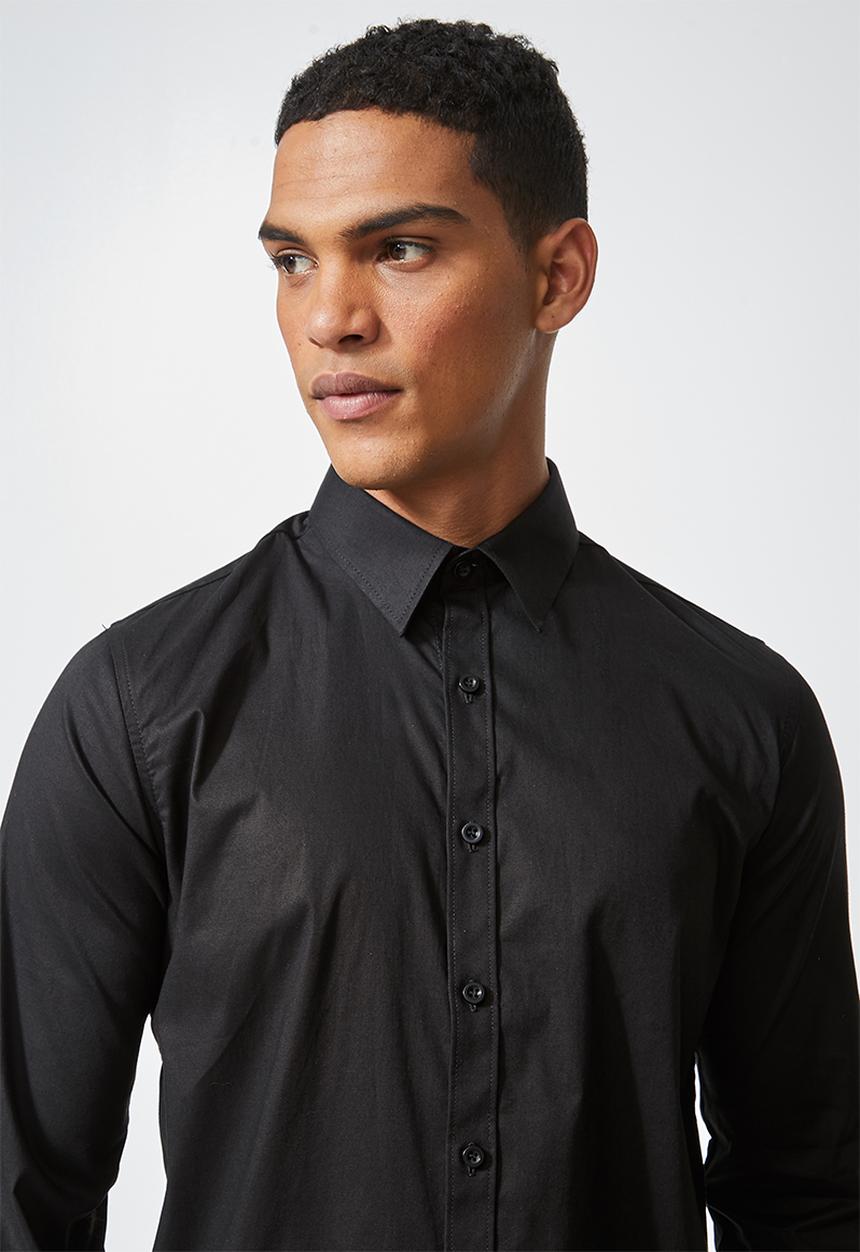 Superbalist - Jos slim fit long sleeve shirt - black