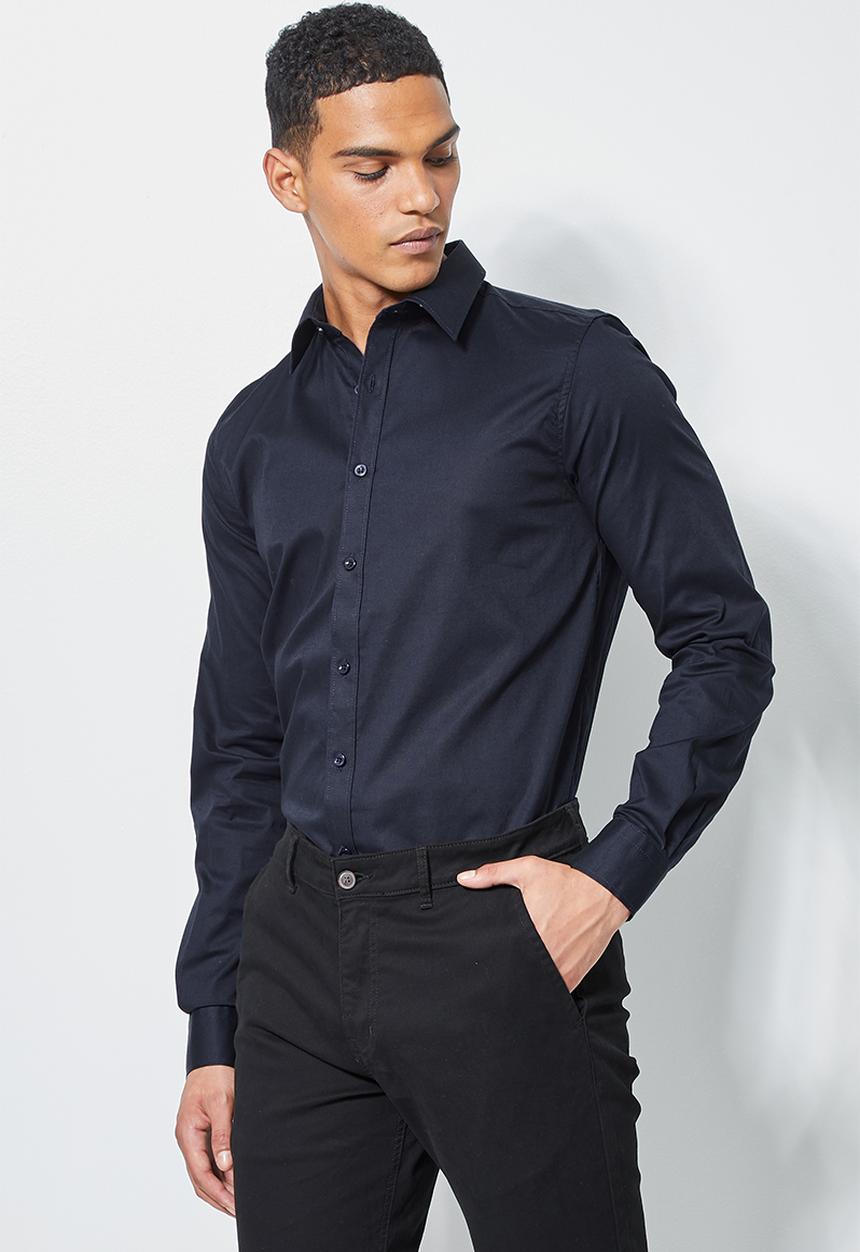 Superbalist - Jos slim fit long sleeve shirt - navy