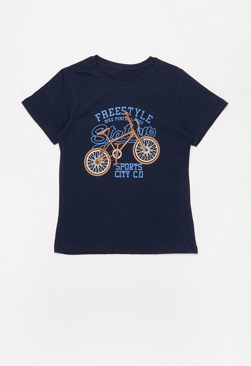 Rebel Republic - Teens printed tee - navy