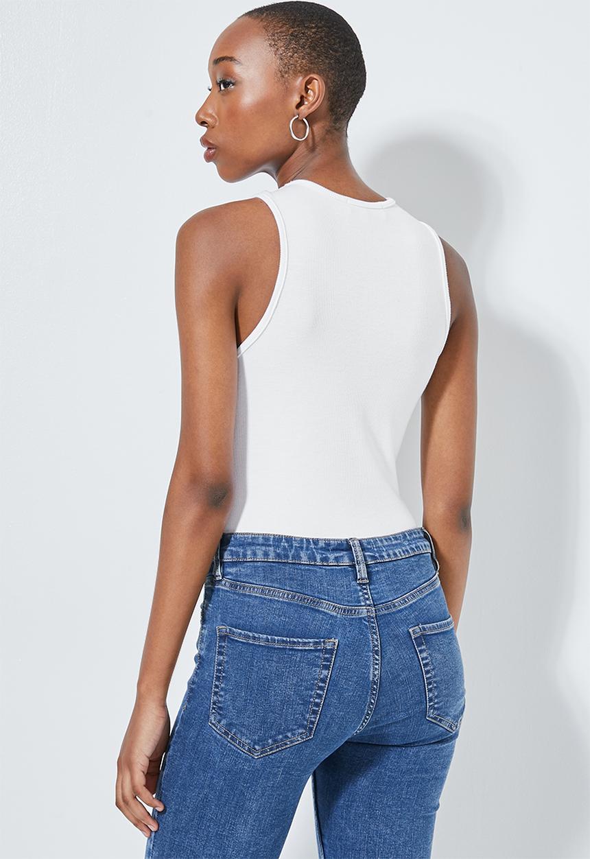Superbalist - 2 Pack rib crewneck bodysuit - white & light grey 