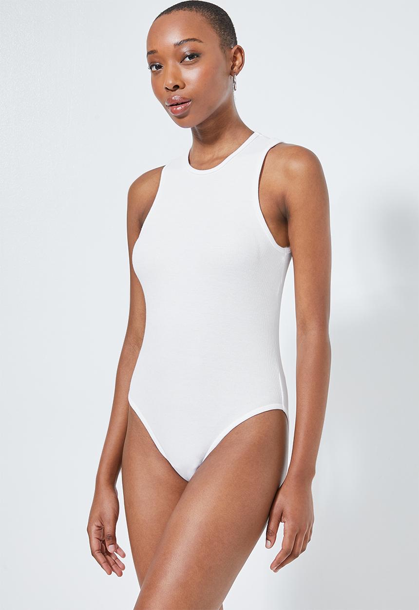 Superbalist - 2 Pack rib crewneck bodysuit - white & light grey 