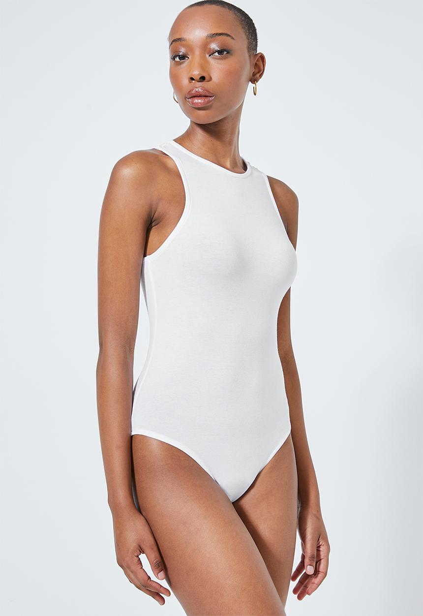Superbalist - 2 Pack hi neck cutaway bodysuit - tobacco & white