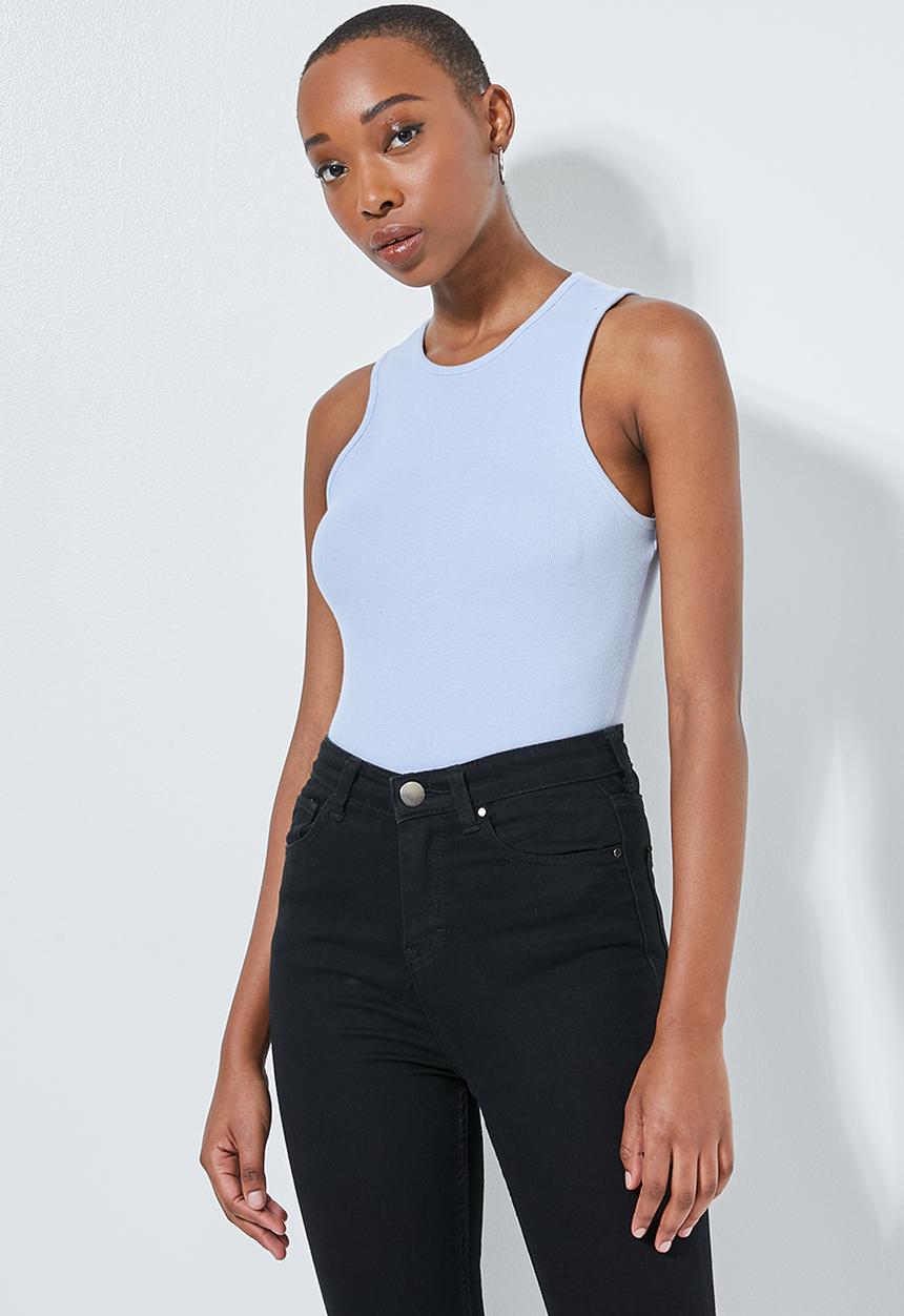 Superbalist - Crew neck cutaway bodysuit - blue
