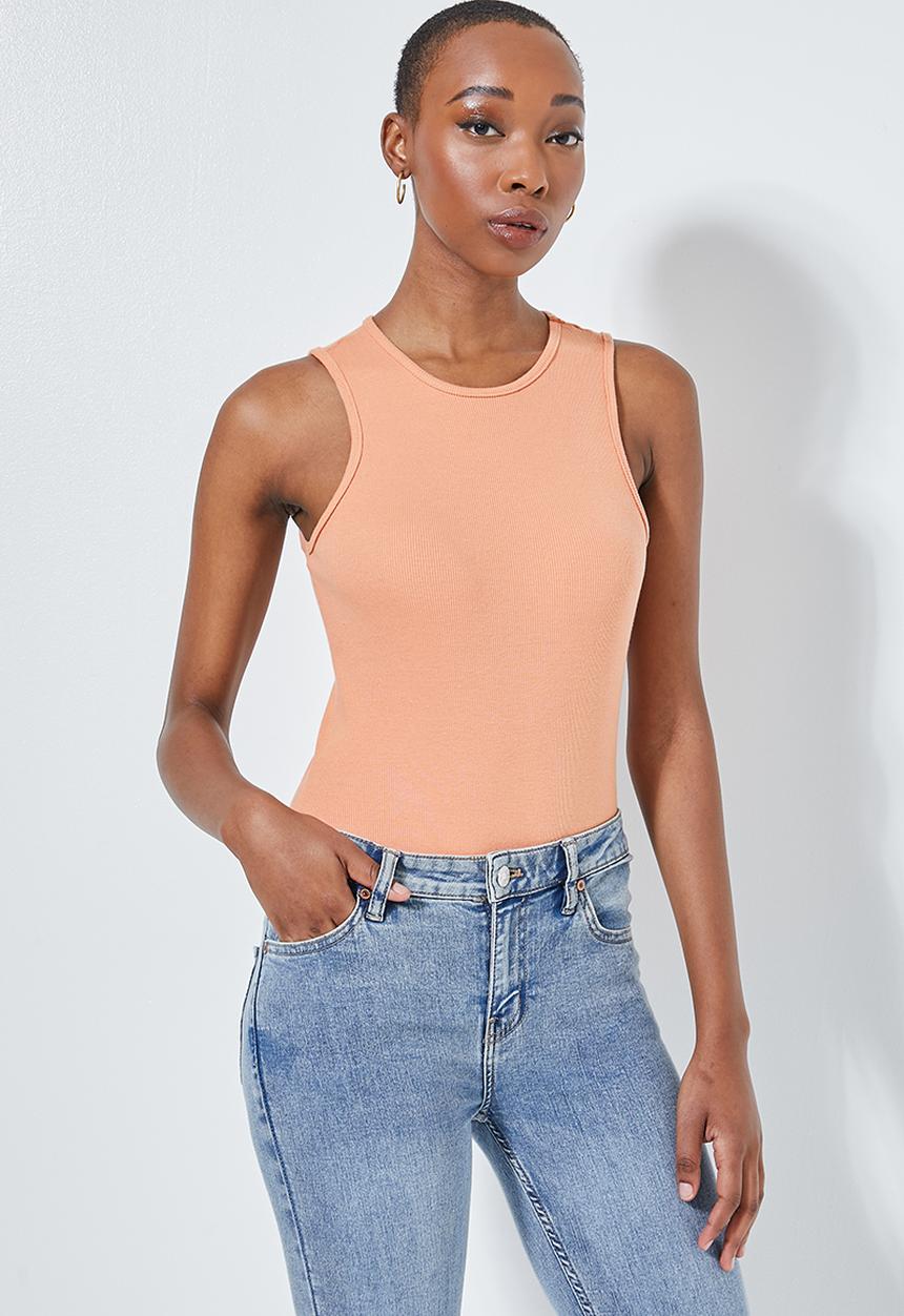 Superbalist - Crew neck cutaway bodysuit - pink