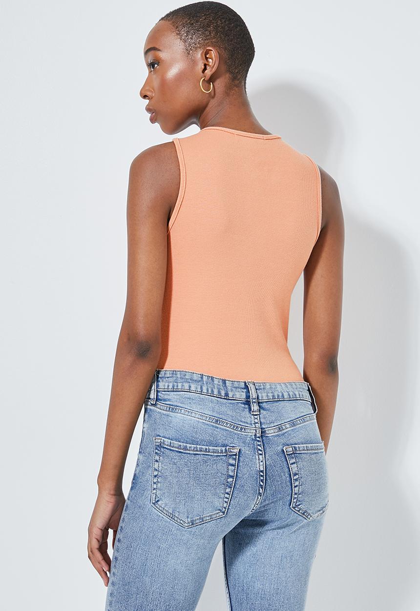 Superbalist - Crew neck cutaway bodysuit - pink
