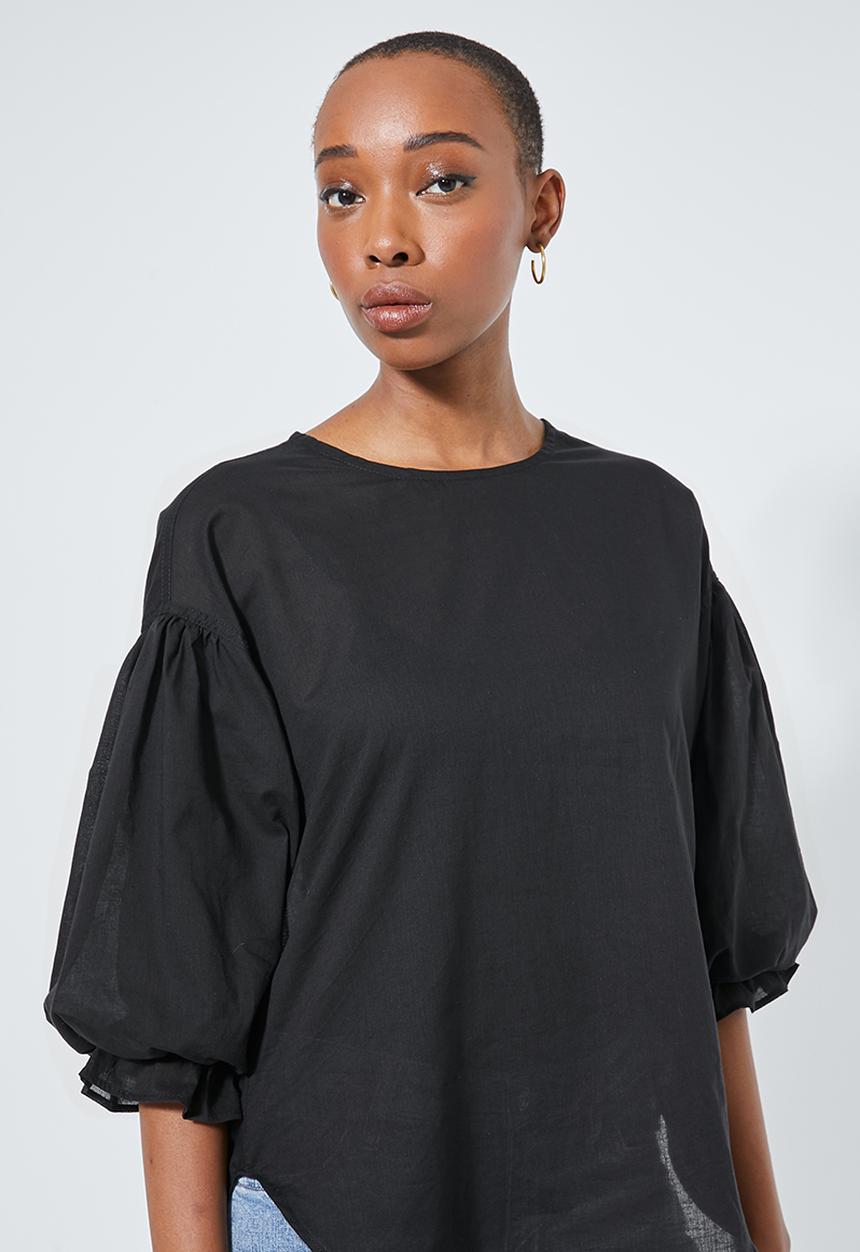 Superbalist - Hi-lo cotton shell - black