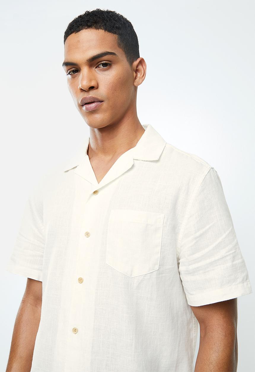 Cotton On - Textured short sleeve shirt - white