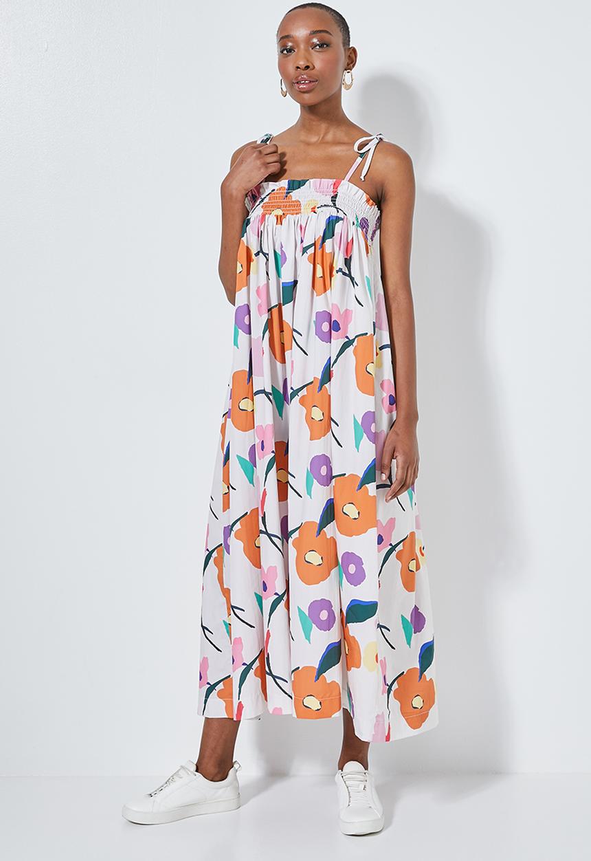 Superbalist - Strappy midi with shirred detail - multi 