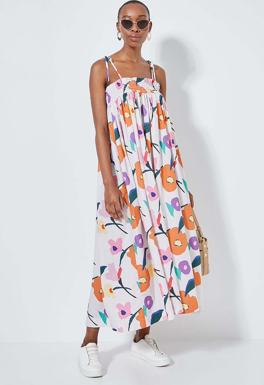Superbalist - Strappy midi with shirred detail - multi 