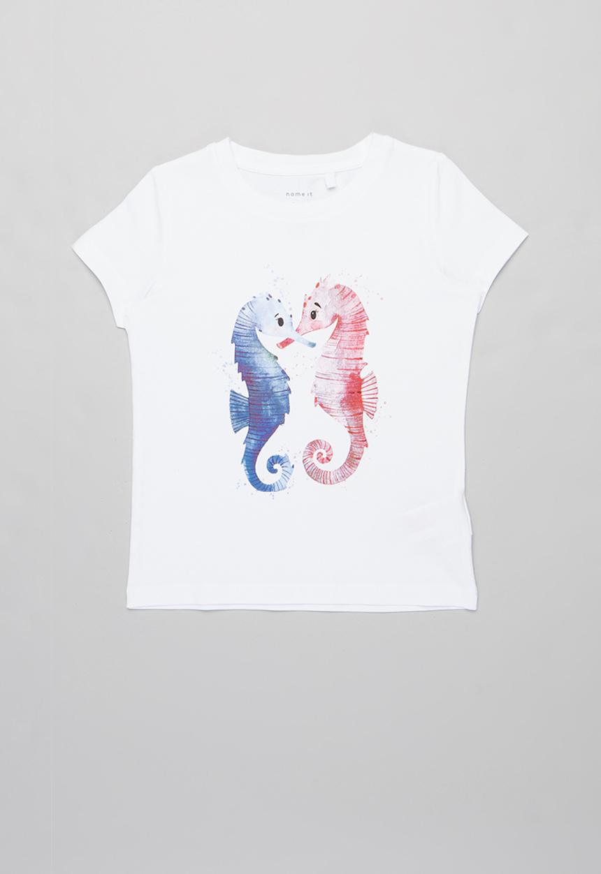 Name It - Jully printed short sleeve tee - white