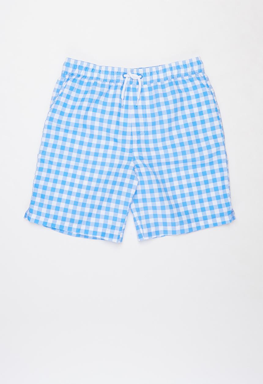 Free by Cotton On - Boys bailey boardshort - gingham check & blue bird