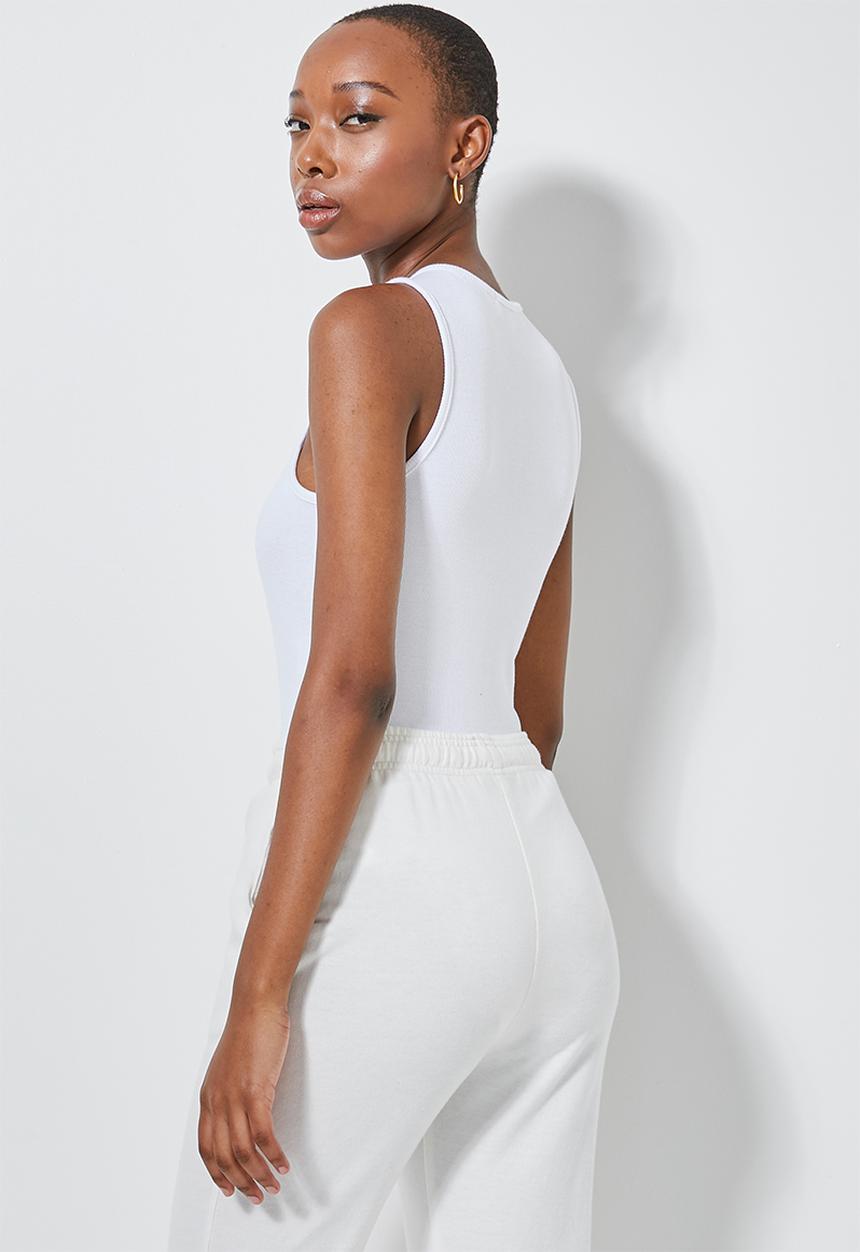 Superbalist - 2 pack lycra rib crewneck bodysuit - white & black