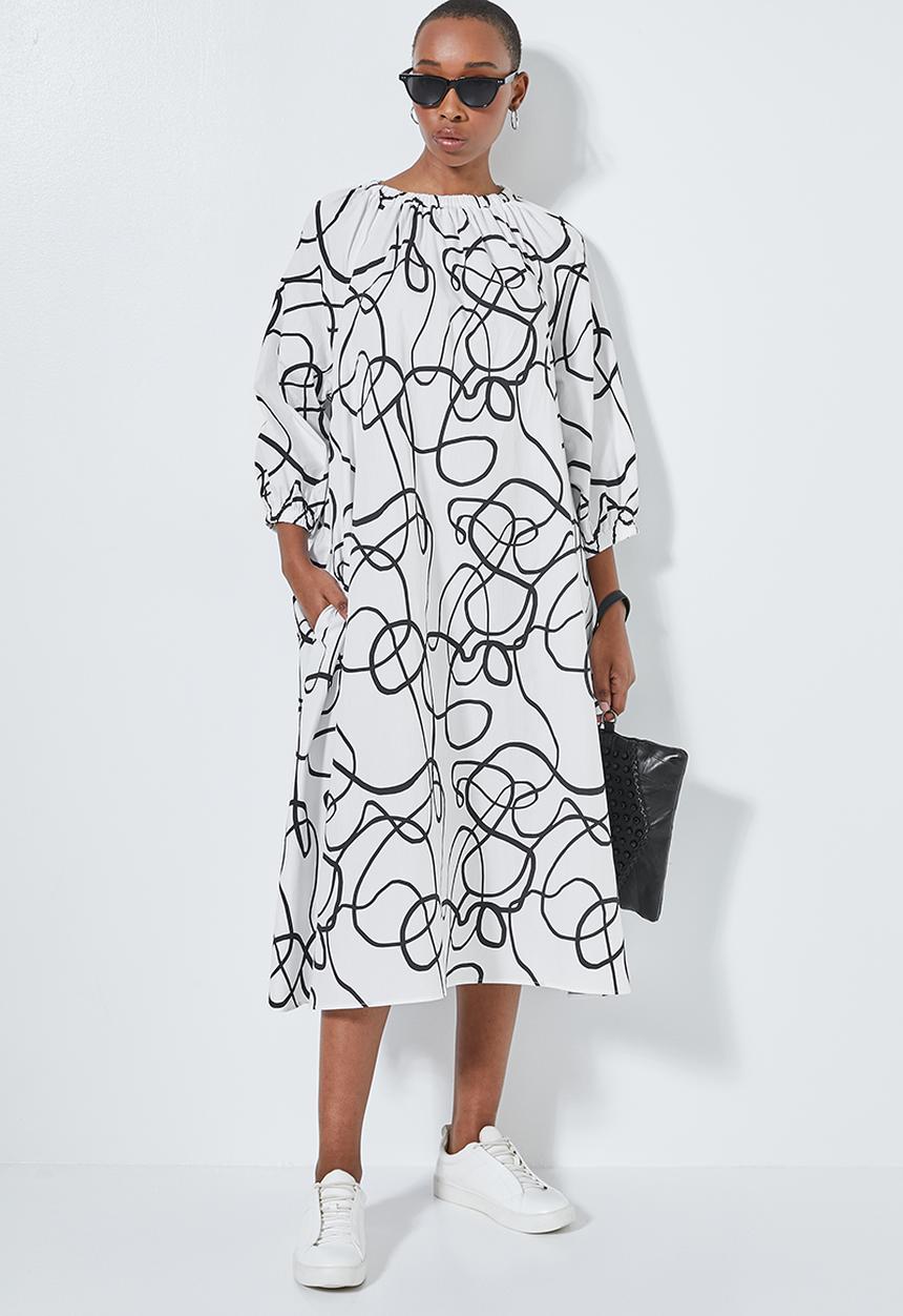 Superbalist - Volume midi with pockets - white & black 