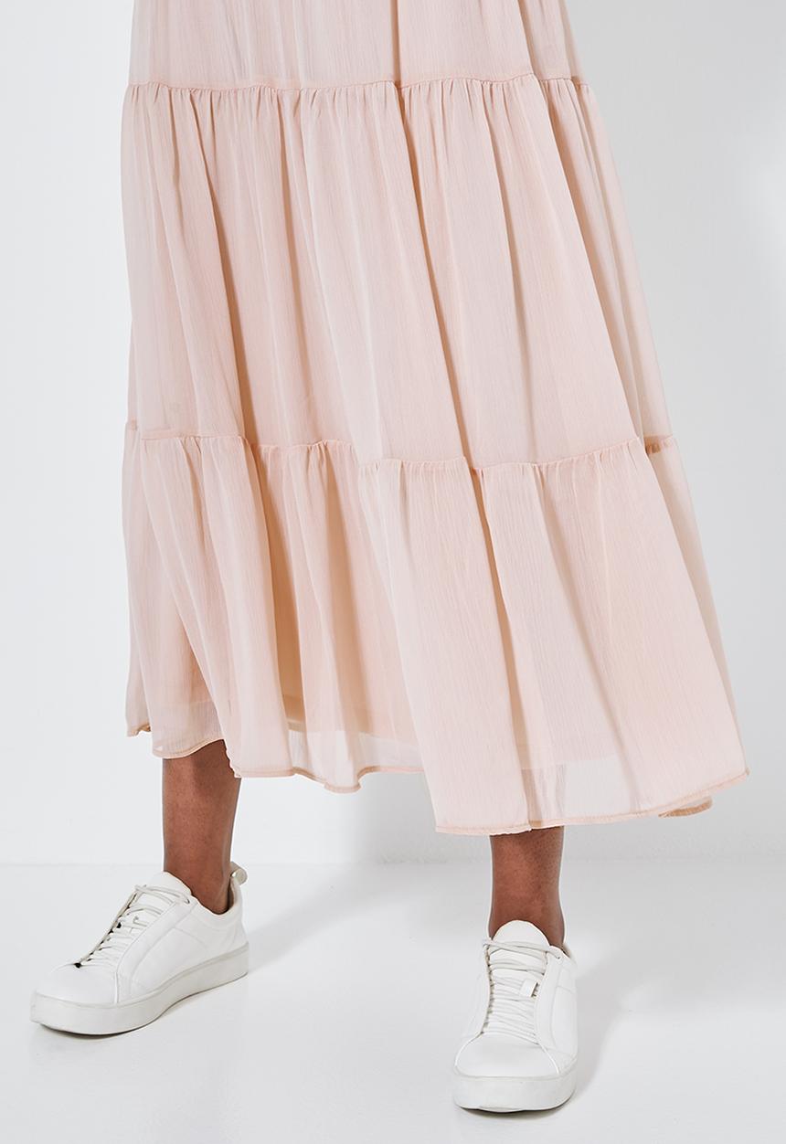 Superbalist - Tiered midi skirt - light pink 