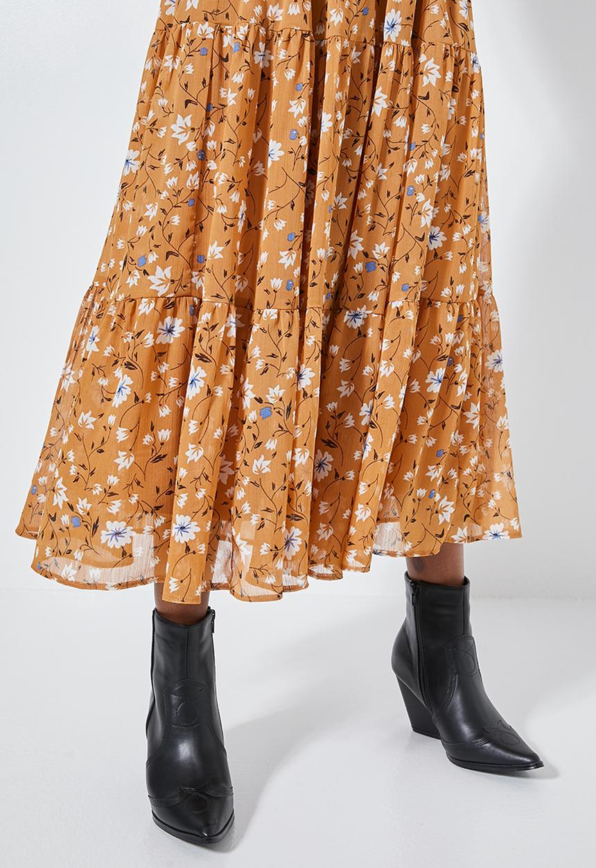 Superbalist - Tiered midi skirt - orange 