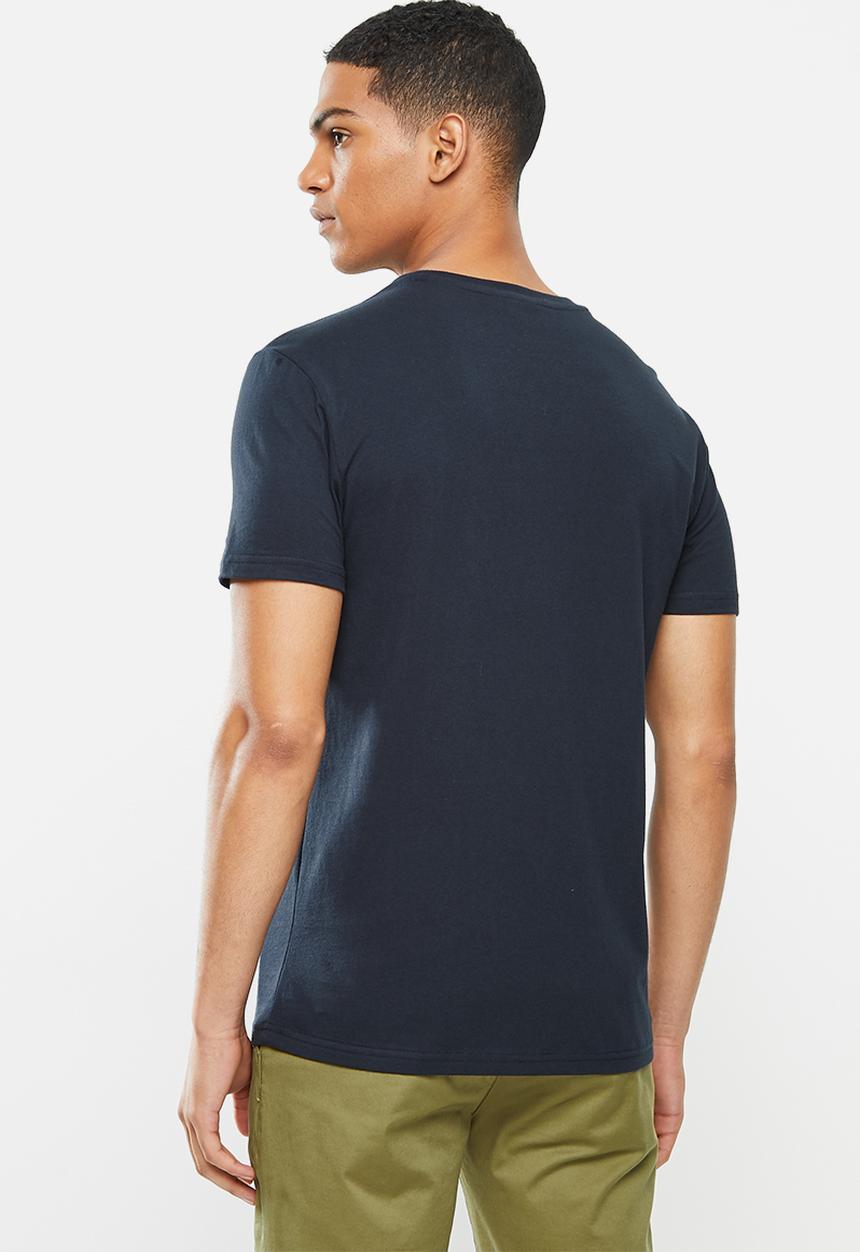 POLO - Owen debossed crew neck tee - navy
