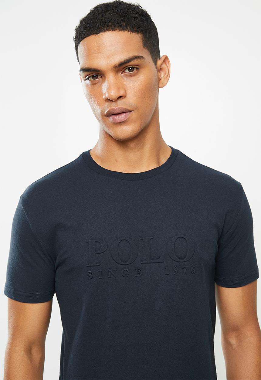 POLO - Owen debossed crew neck tee - navy
