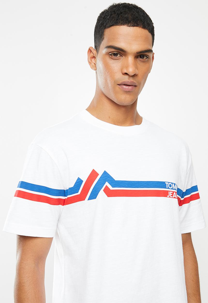 Tommy Hilfiger - Tjm stripe mountain tee - white