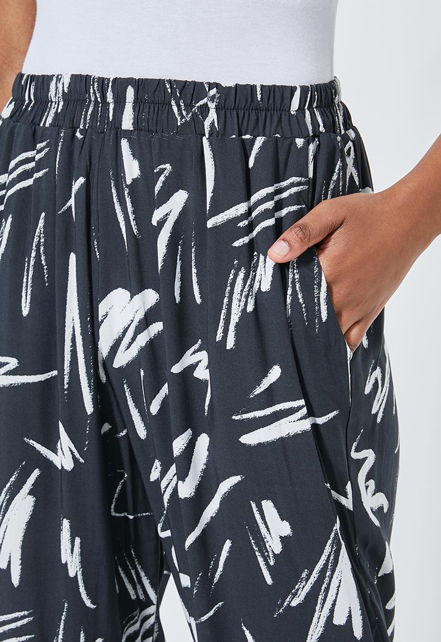 Superbalist - Pull on pants - black & white 