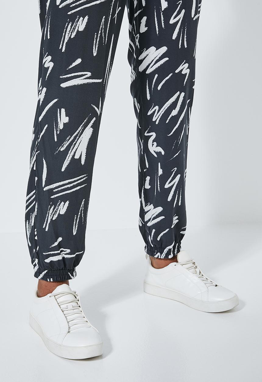 Superbalist - Pull on pants - black & white 