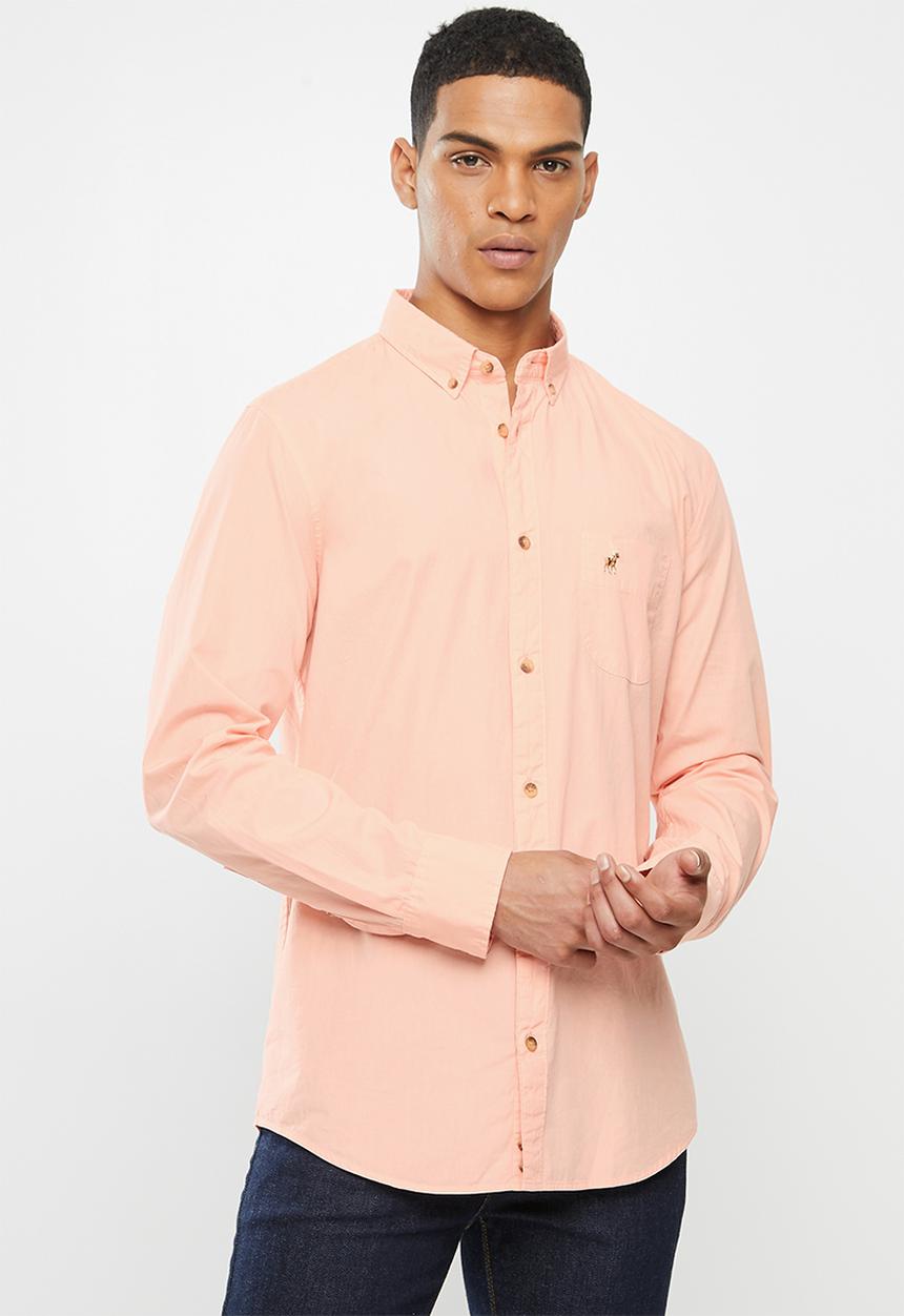 POLO - Jason textured signature shirt - coral