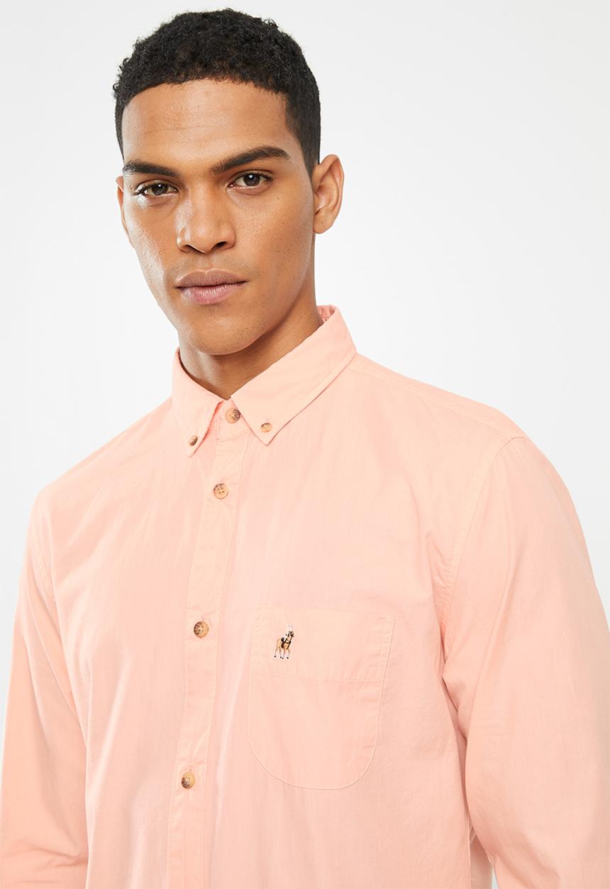 POLO - Jason textured signature shirt - coral