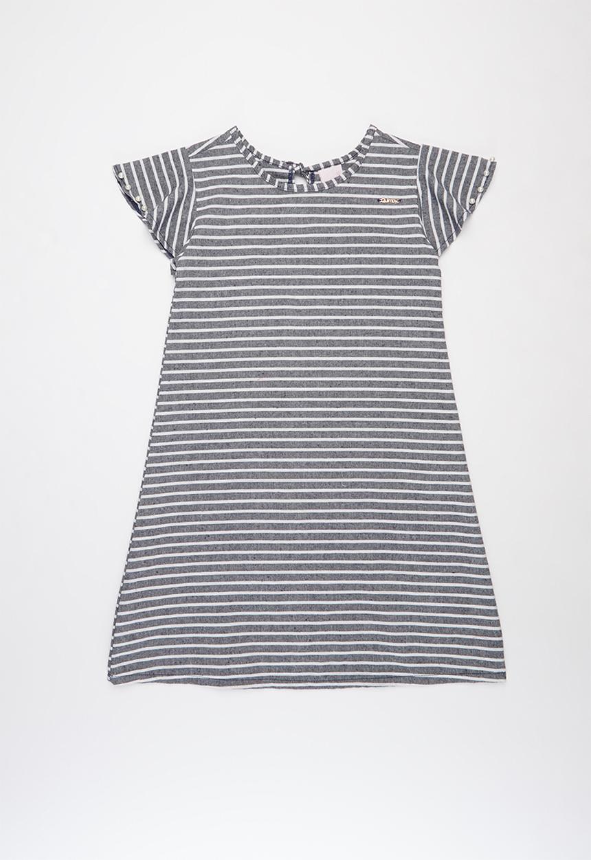 Quimby - Stripe woven dress - navy & white 