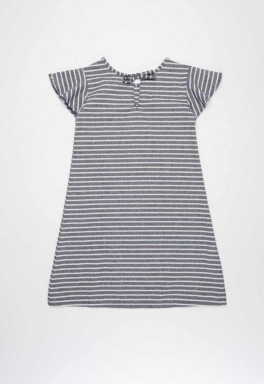 Quimby - Stripe woven dress - navy & white 